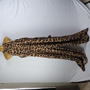 SHEIN Elegant Leopard Tan / Black Print Wide Leg Romper Sz 2X